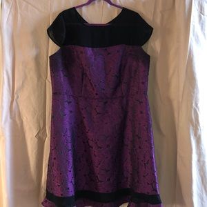 Adrianna Papell purple and black dress